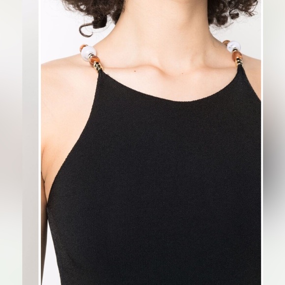 NWOT Maje Black Tank Top With Beaded Straps—with some pilling - Picture 2 of 16